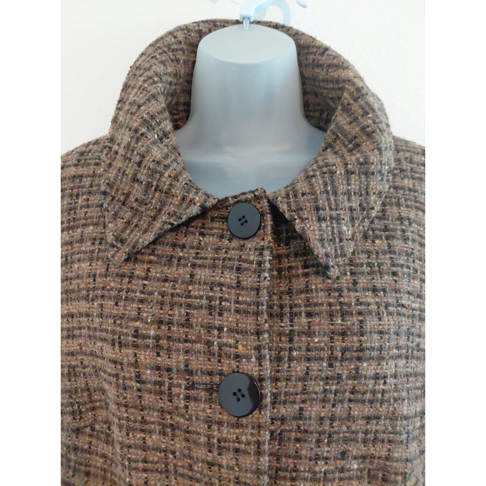 True Vintage Wool Overcoat Charles Gray London Tweed Women's Large Brown Classic - Picture 2 of 12